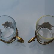 2 tasses/verre à thé art déco