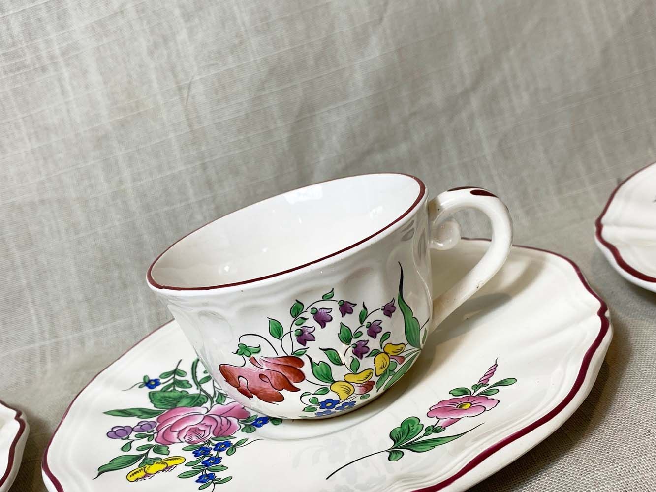 Coffee service, Luneville France. 6 cups 6 under cups