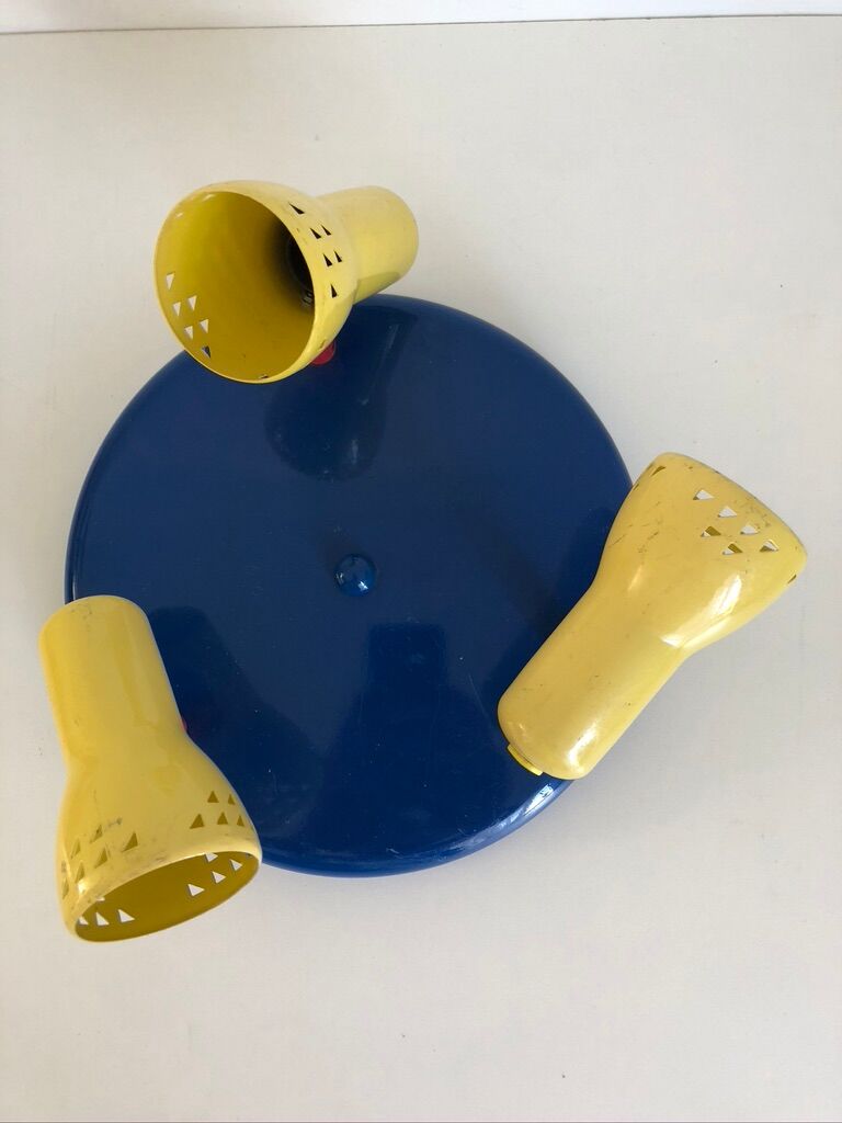 Metal ceiling lamp 3 spots from the 80s