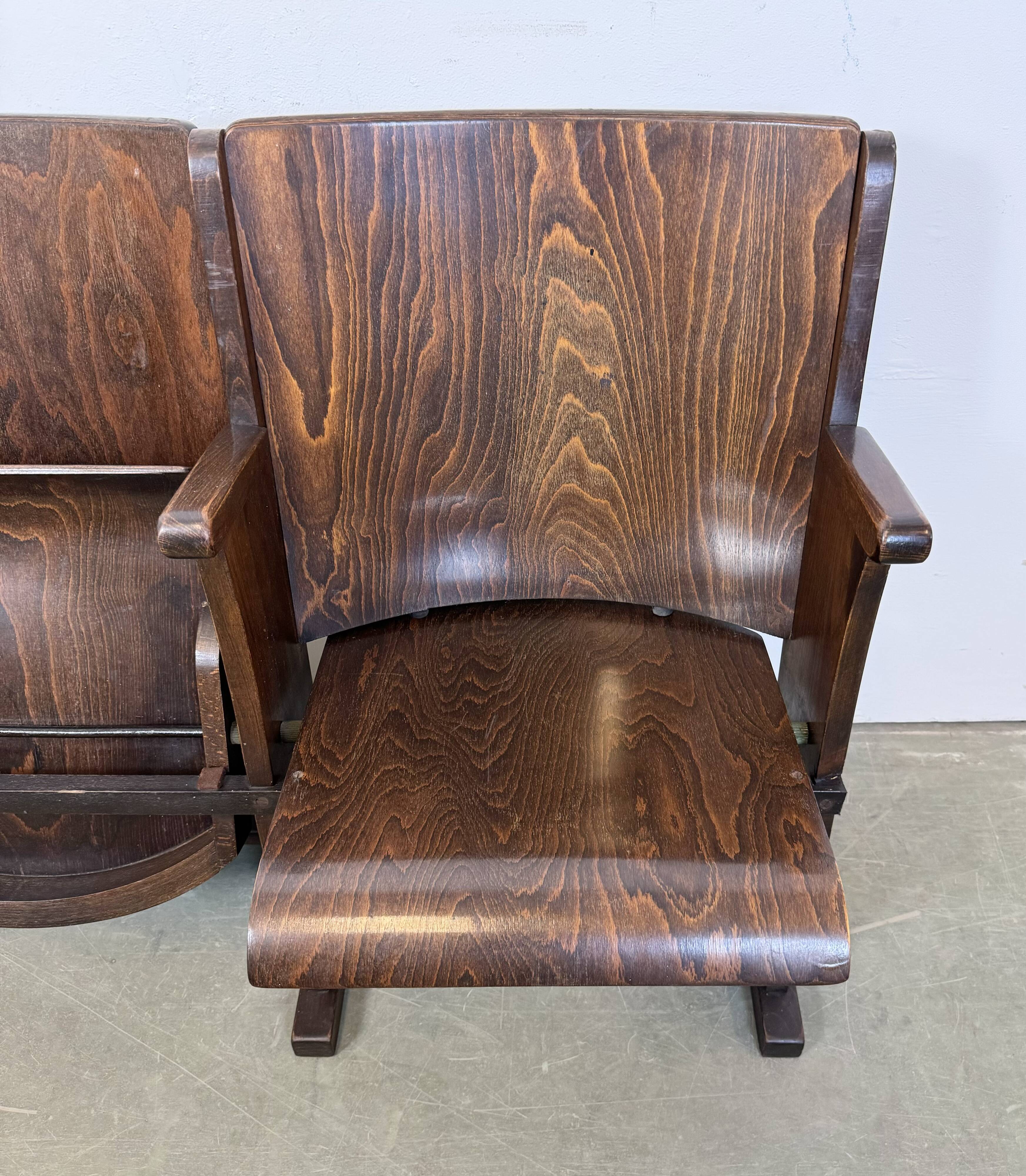 Vintage Two-Seat Cinema Bench from TON, 1960s
