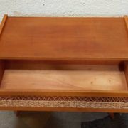 Wooden and rattan chest of drawers from the 50s/60s
