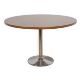 Table à manger ronde en teck de style mid-century moderne, Danemark, années 1970