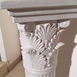 Corinthian column in white earthenware