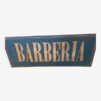 Enseigne en tôle peinte Barberia