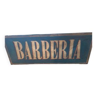 Enseigne en tôle peinte Barberia