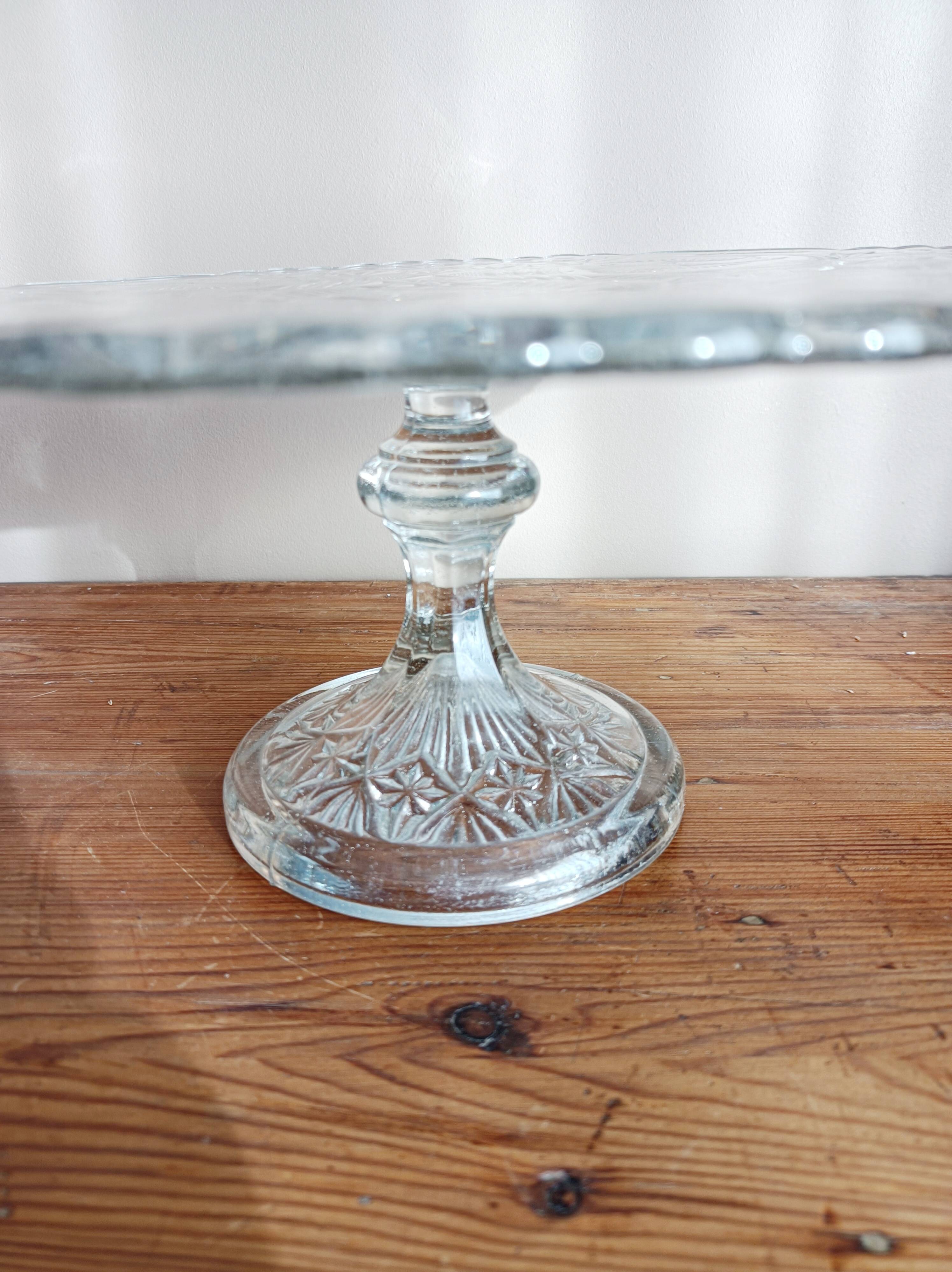 Cut glass cake stand