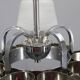 Chandelier en nickel Art Déco avec verre texturé, Tchécoslovaquie, années 1930