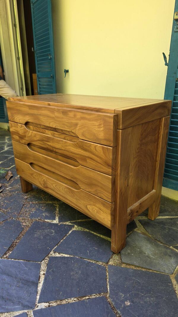 Commode vintage en Orme massif maison Regain
