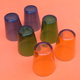 6 verres gobelets colorés Vereco France 1970