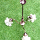 1970s Chandelier / Pendant lamp 3 arms of light Tulips with ruffles