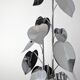 Standing sculpture with chrome leaves and circular base, 1970s