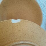Set of 8 flat plates in Chantilly Longchamp sandstone France vintage