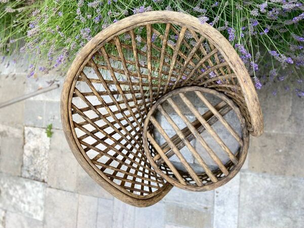 Fauteuil trône en bois - vers 1960.