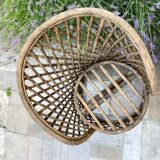 Fauteuil trône en bois - vers 1960.