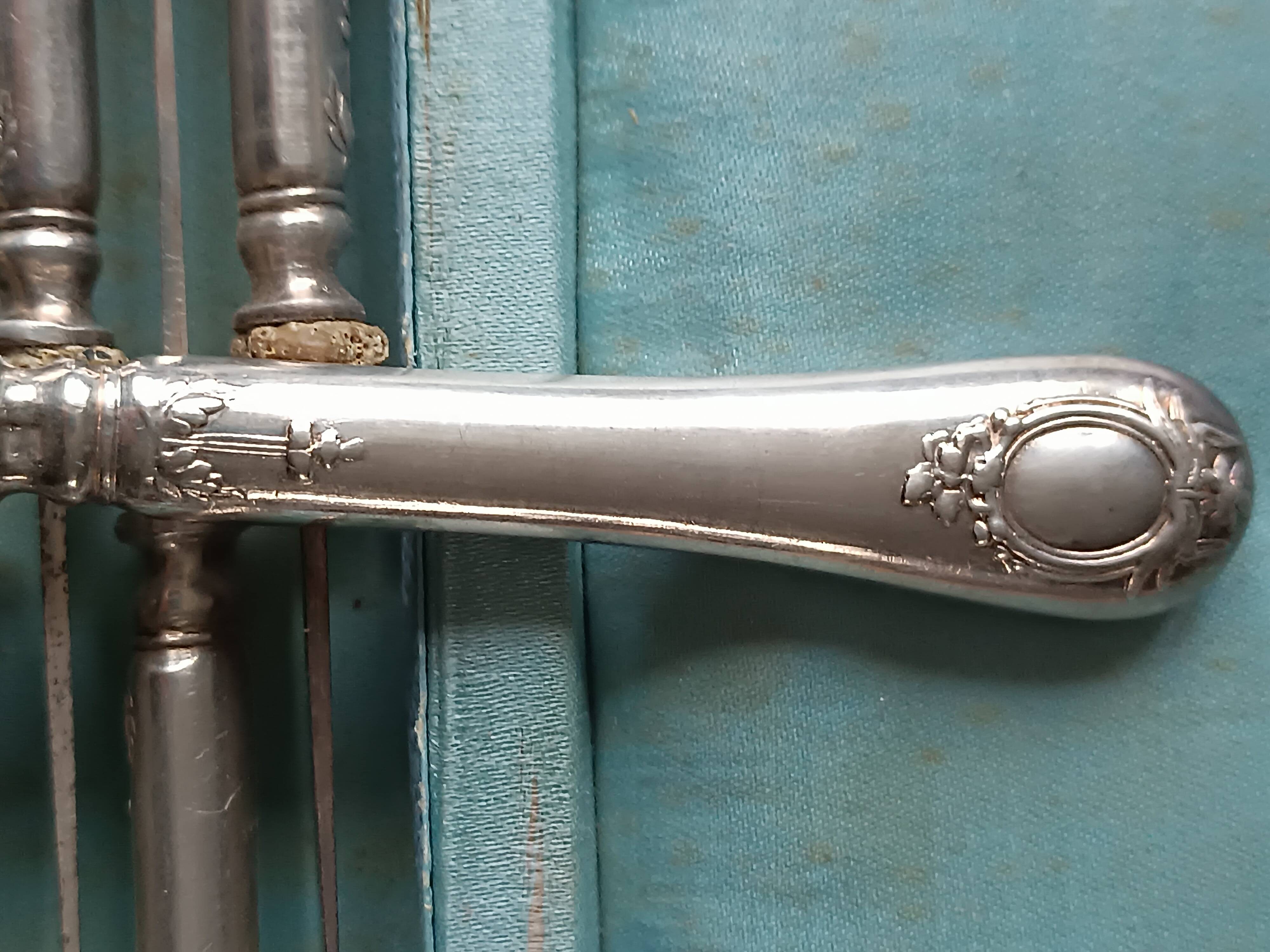 Cutlery set 12 knives Silver-plated metal Armand Frenais Silverware