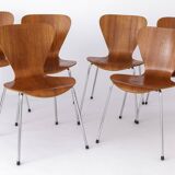 Set of 6 Vintage Stacking Chairs, 1960s, Teak - German Design