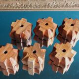 6 egg cups and their olive wood tray