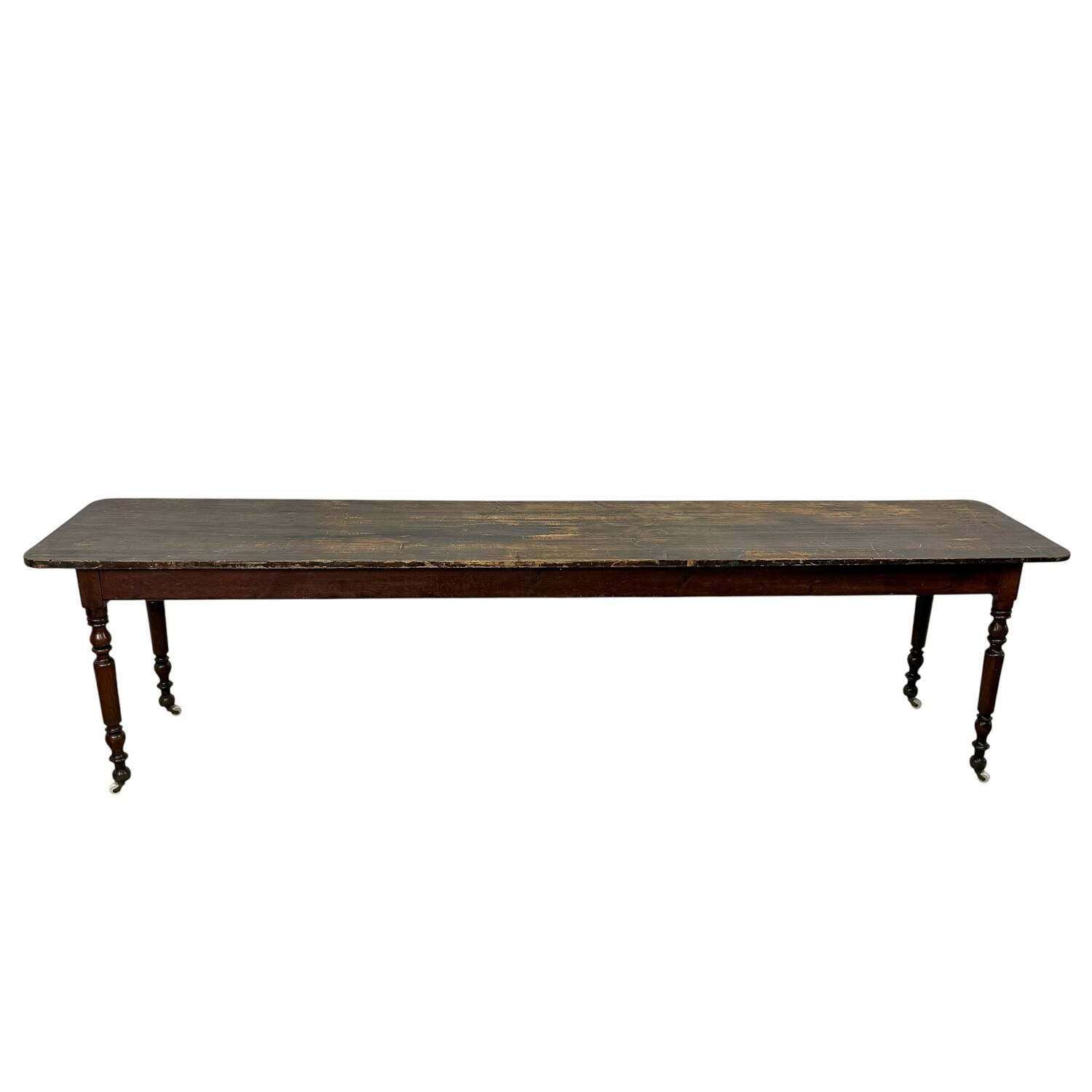 Table de service antique exceptionnelle de 3 mètres – Table console sur porcelaine