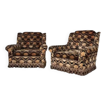 Set of 2 fabric armchairs