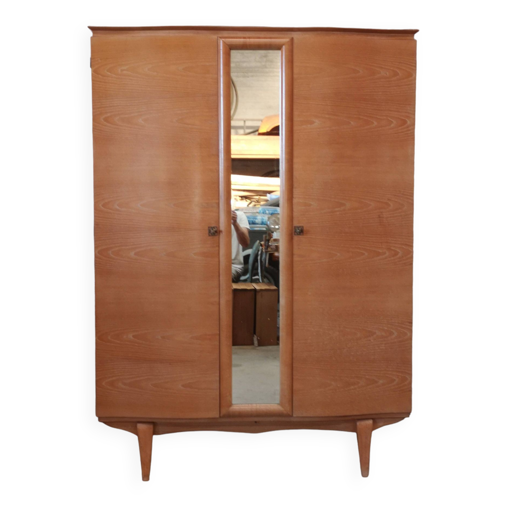 Armoire en orme avec miroir france art deco 1940 Selency