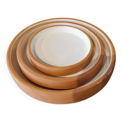 Série de 3 plats terre cuite artisanale
