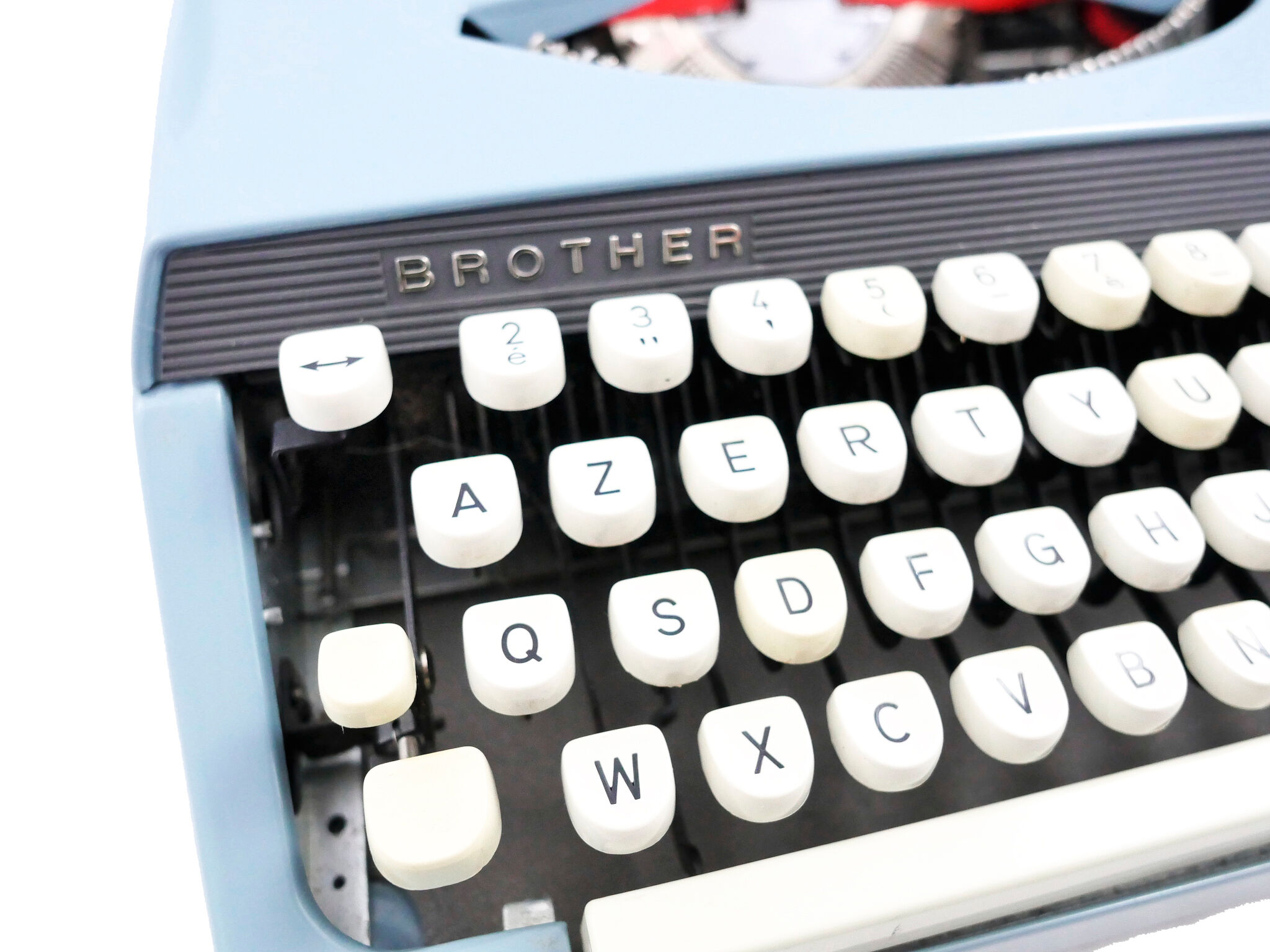 Machine à écrire brother bleue aqua vintage