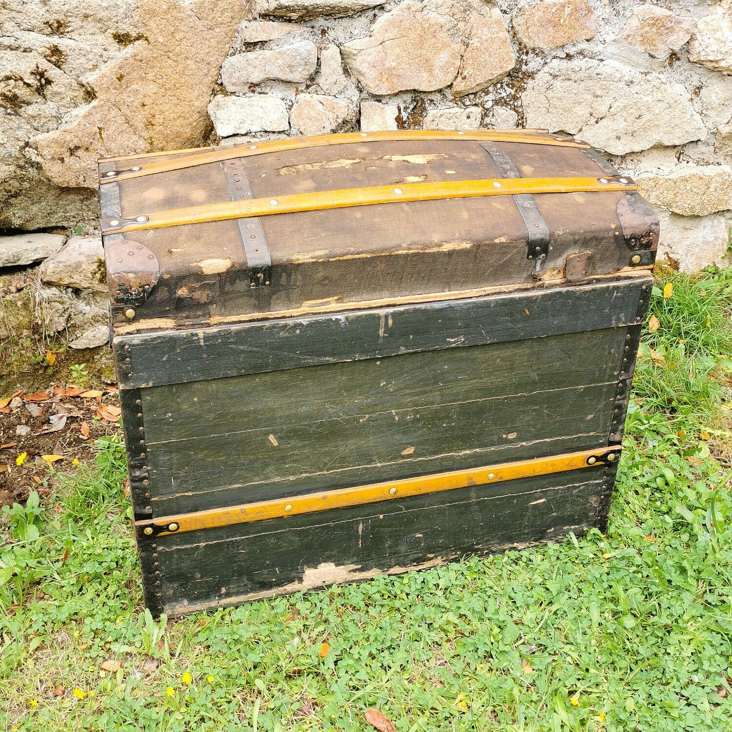 Petite Malle Ancienne Pour Poupée Ou Enfant - Art Populaire - Pièce Unique
