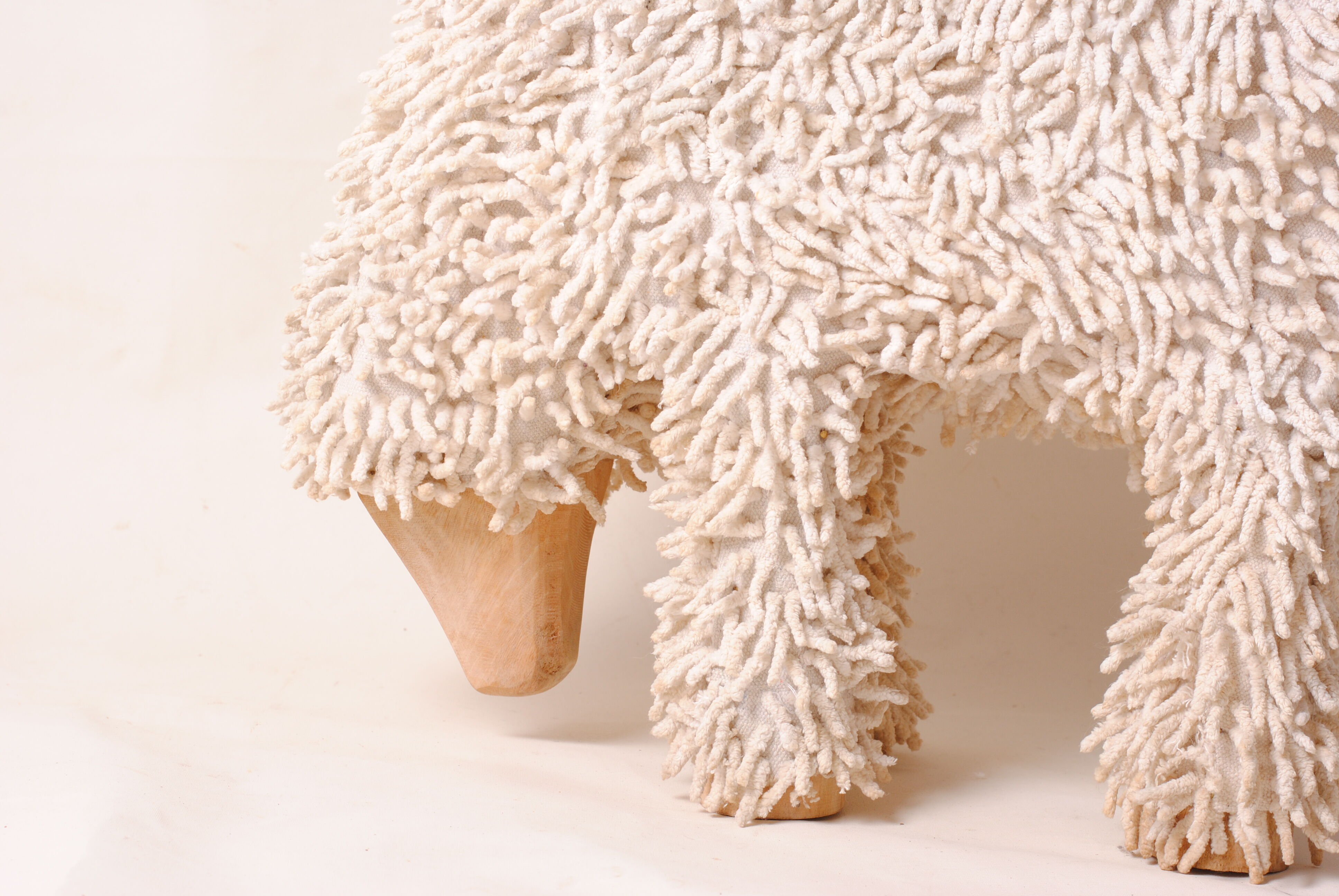 Wooden sheep bench