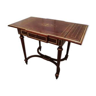 Louis XVl-style mahogany-shaped writing table