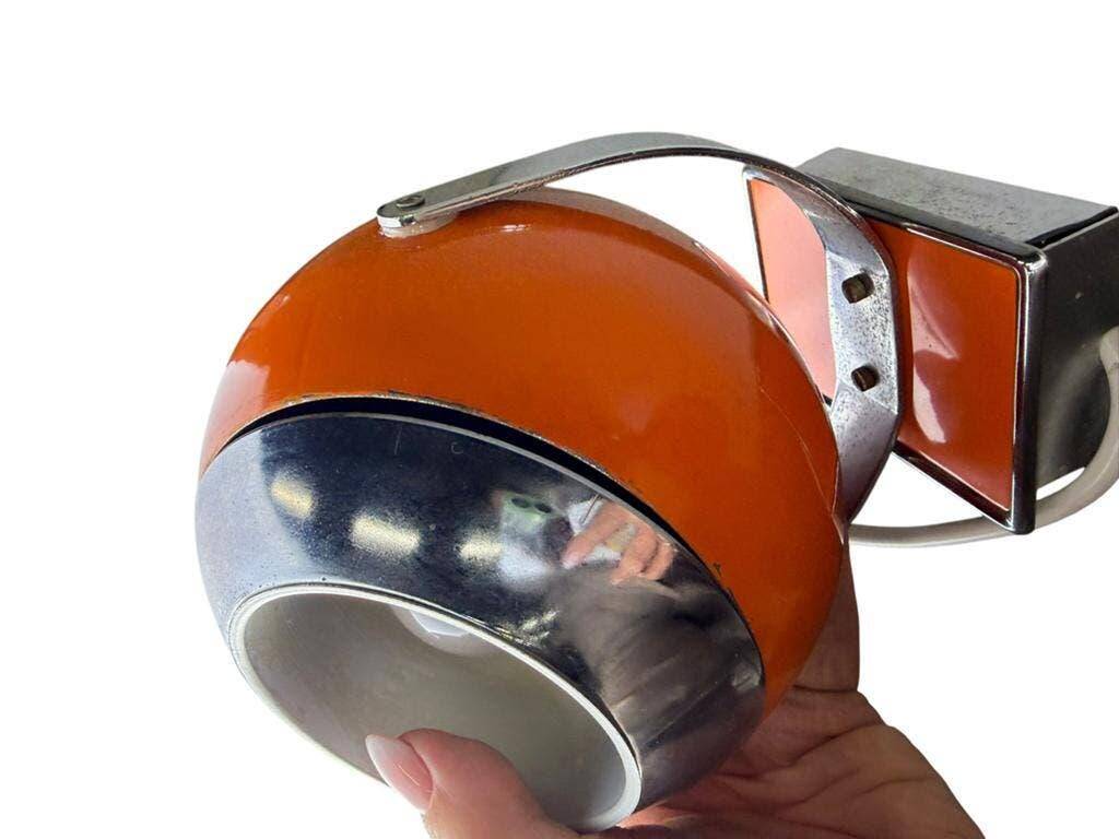 Vintage Space Age wall light orange/chrome ball