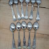 Ménagère ancienne 49 pièces en métal argenté