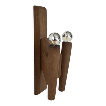 Vintage wooden wall sconce, France, 1950