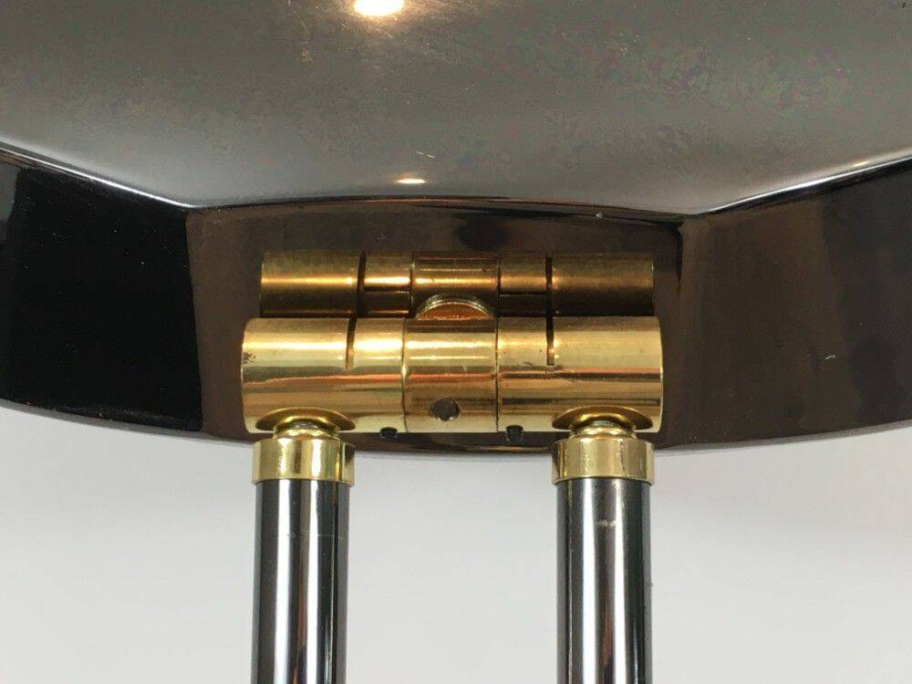 Floor lamp with gunmetal patina and brass