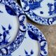 6 Creil and Montereau flat plates in blue earthenware, "Japan" service circa 1895