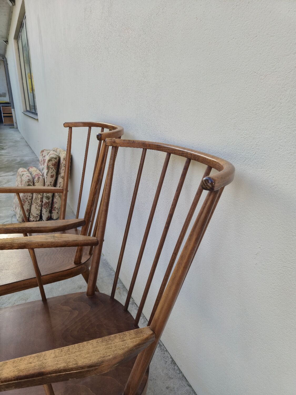 Pair of Baumann armchairs, signed, vintage Fan model