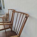 Pair of Baumann armchairs, signed, vintage Fan model