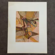 Dessin composition moderne 1970 par François de Chabot