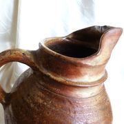 Old stoneware farm jug; stoneware pitcher for water, wine, cider...