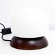 Lampe champignon en bois et verre opalin