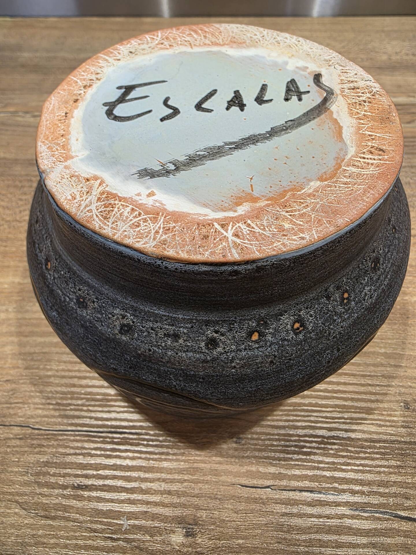 Covered box / Ceramic sugar bowl Vallauris Agnès Escala 1960s