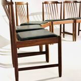 Set of 5 chairs in rosewood and leather seat BREOX edition - 1960