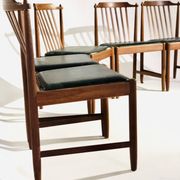 Set of 5 chairs in rosewood and leather seat BREOX edition - 1960
