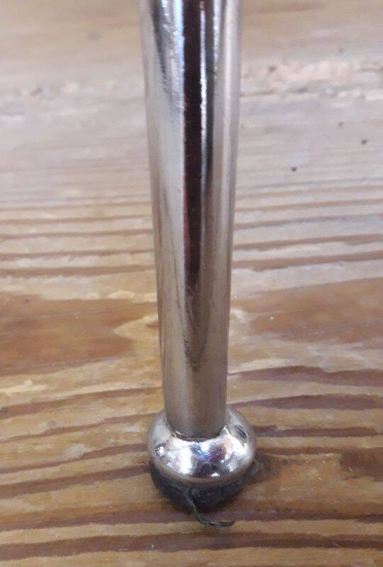 1950s chrome and fabric compass base chair