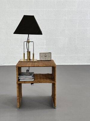 Tables de Chevet en Osier, années 60-70, Set de 2