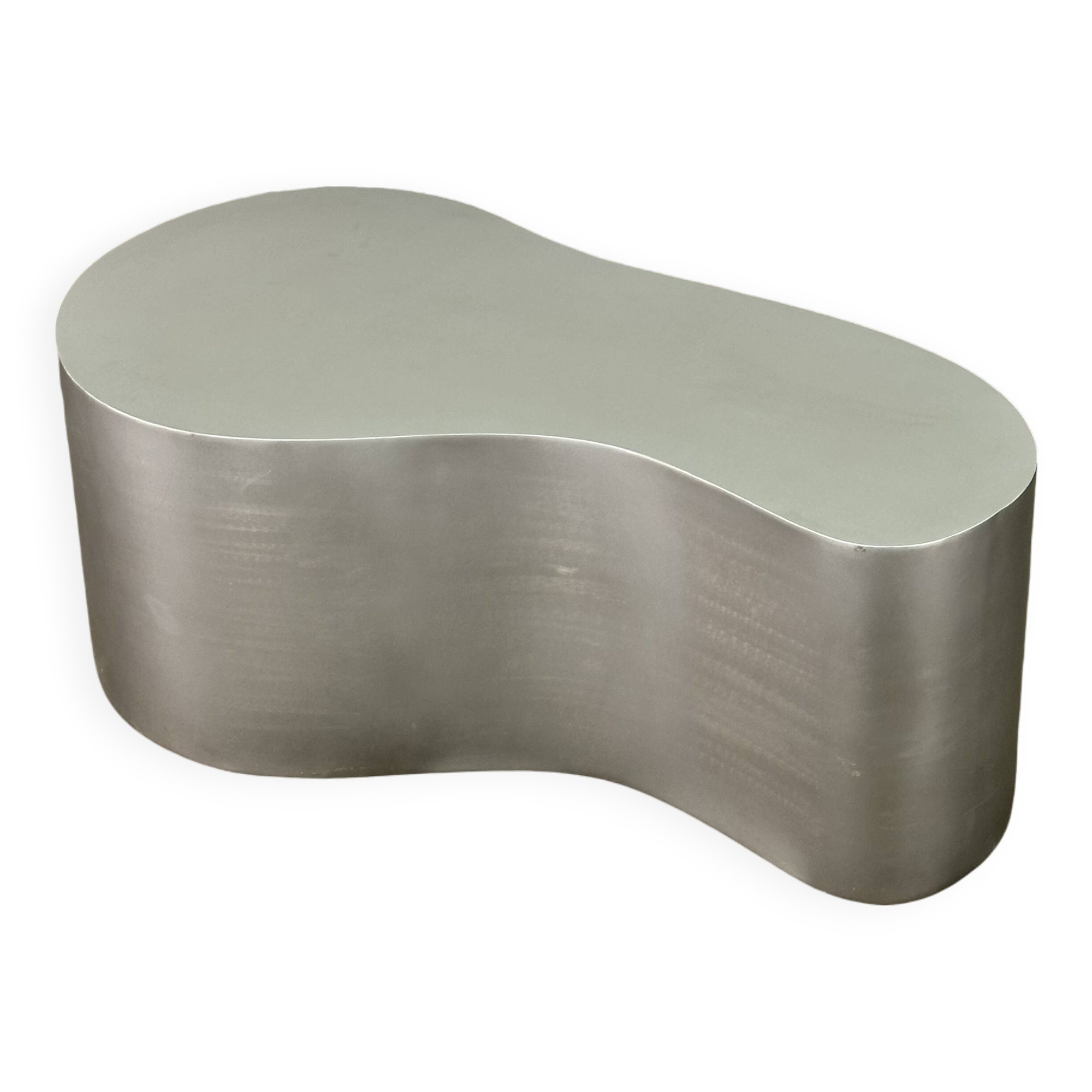 Table basse en acier inoxydable de forme organique