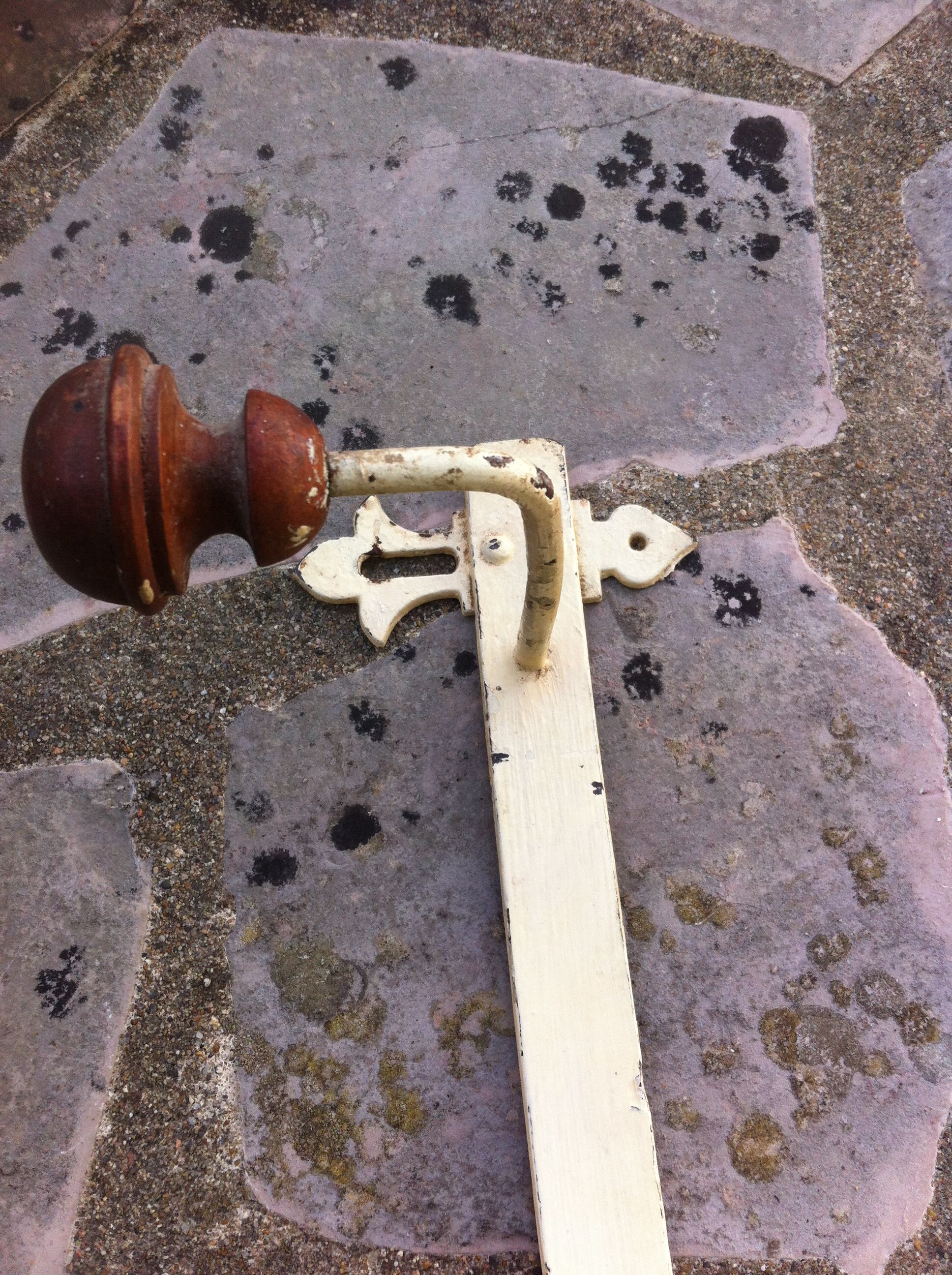 Vintage metal and wood coat rack
