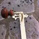 Vintage metal and wood coat rack