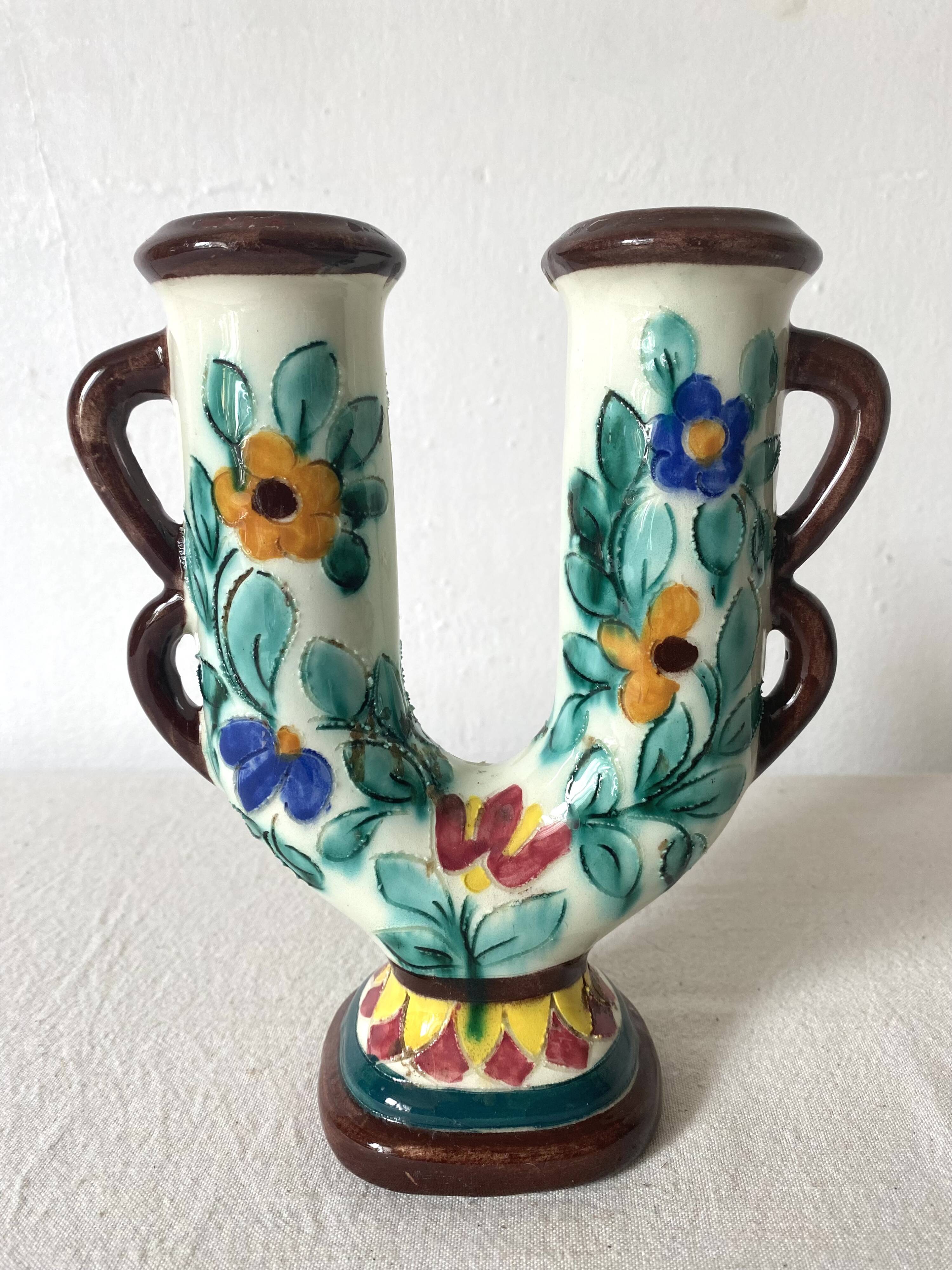 Bougeoir double fleuri  Cérart Monaco