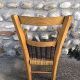 Blue straw children's armchair