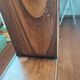 Asymmetrical wall or divider bookcase in dark wood